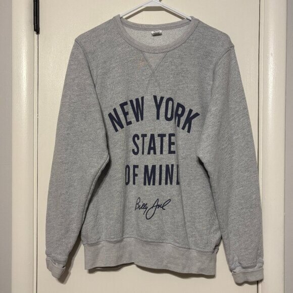 Billy Joel New York State of Mind "NYSOM" Gray Pullover Crewneck Sweatshirt M - Picture 1 of 9